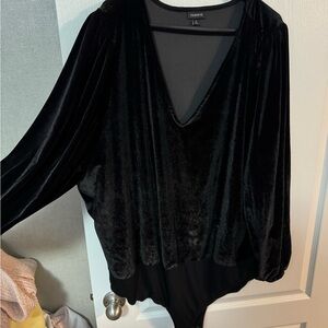 Torrid Black Velvet Bodysuit
